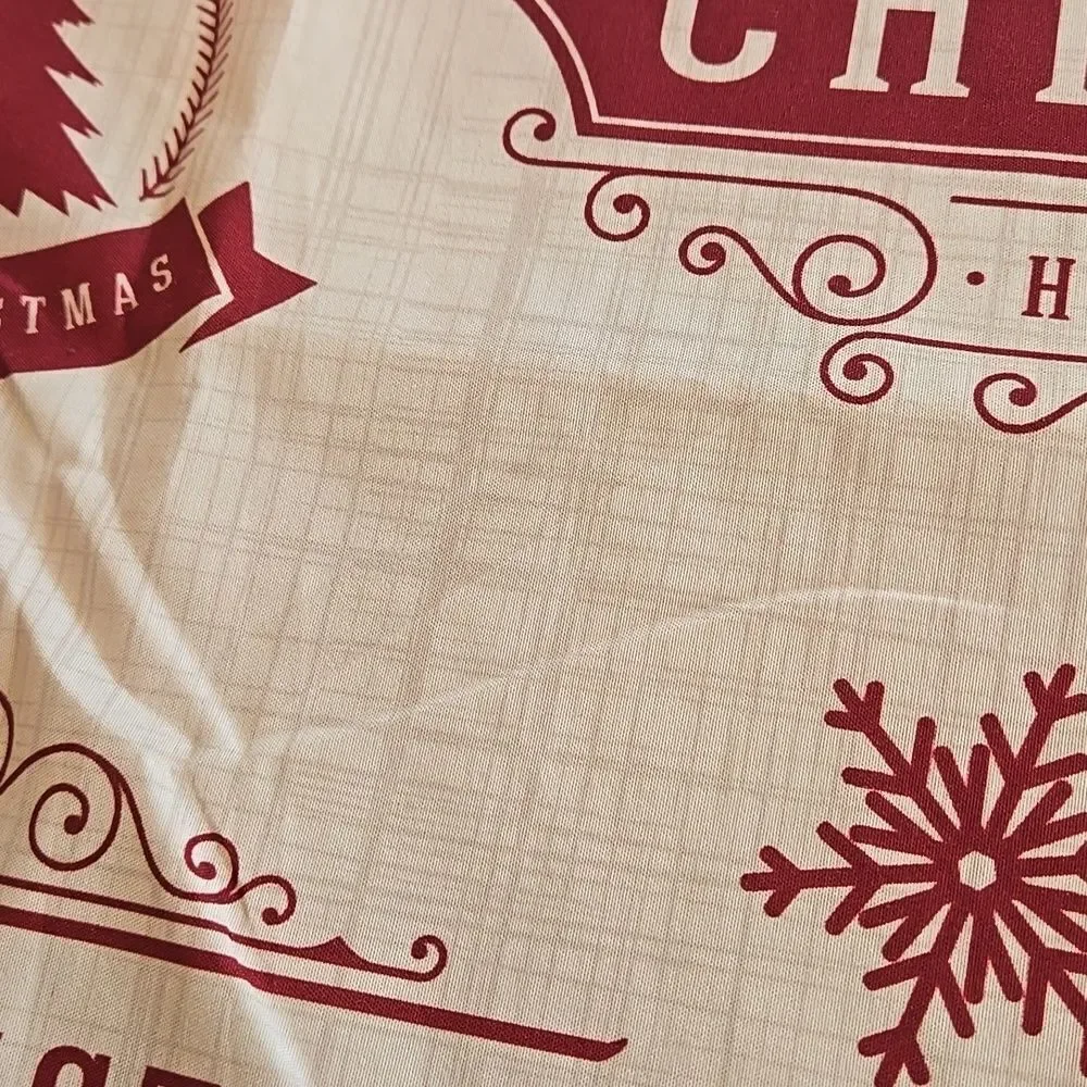 Merry Christmas Shower Curtain Xmas Tree Snowman Elk fabric Rustic Hooks snow